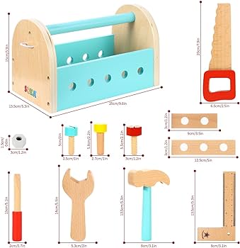 My First Toolbox - (Wooden Building Tools Play Set)