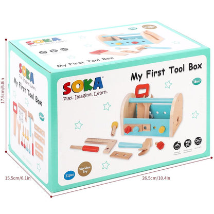 My First Toolbox - (Wooden Building Tools Play Set)